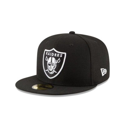 Black Las Vegas Raiders Hat - New Era NFL 59FIFTY Fitted Caps USA9567128